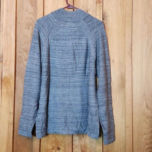 Flag & Anthem Mock Neck Quarter Zip Up Knit Sweater, Medium, Gray Heather - Picture 2 of 10